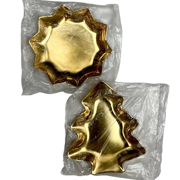 Vintage Kashima of Japan Gold Porcelain Dishes Gold Tree Star Shaped Dishes 2 PC - Picture 15 of 16